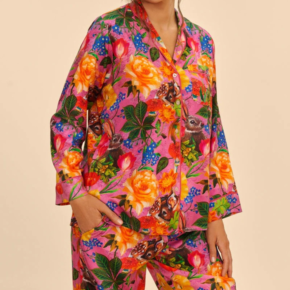 Powder lilac whimsical woodland super soft Women's Pajama Set